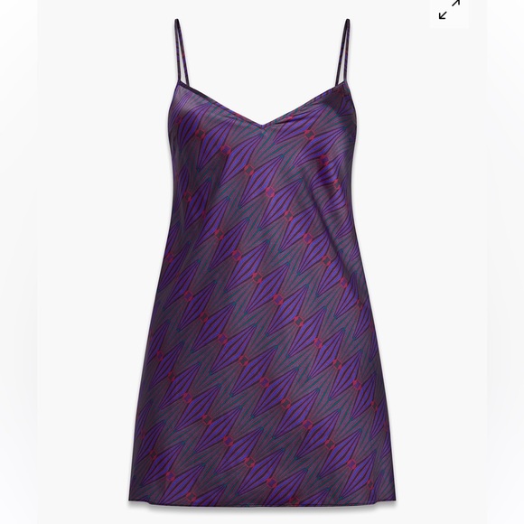 SAVAGE X FENTY Night Star Chaser Satin Purple Geometric Slip Dress - Picture 1 of 10